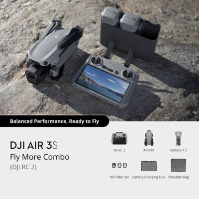 DJI Air 3S Fly More Combo (DJI RC 2) Dronas