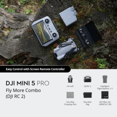 DJI Mini 5 Pro Fly More Combo (DJI RC 2) Dronas